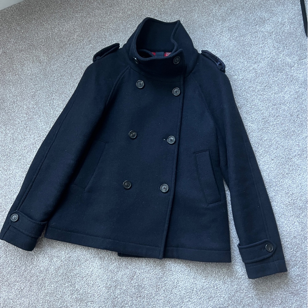 Gant women Navy trench jacket coat 60%wool